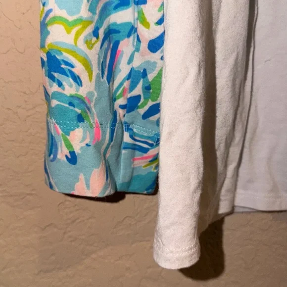 Lilly Pulitzer Bright Tropical Colorblock Shirt - Long Sleeve Coastal Chic - Picture 5 of 10